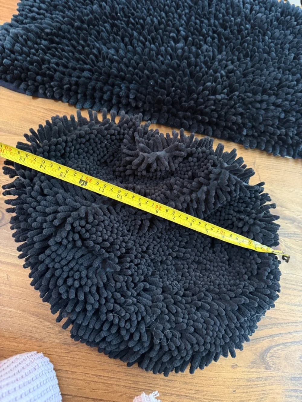 Black Chenille Bath Rug and Contour Mat - Home Accents